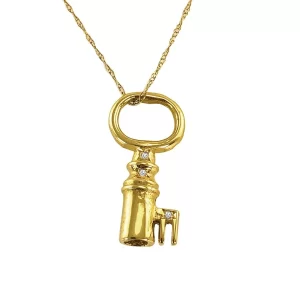 Chubby Gold Designer Key Pendant