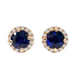 Diamond Blue Sapphire Earrings