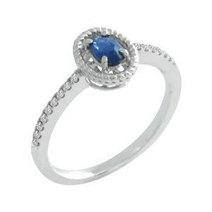 Diamond Blue Sapphire Ring