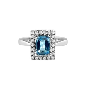 Diamond Blue Topaz Ring