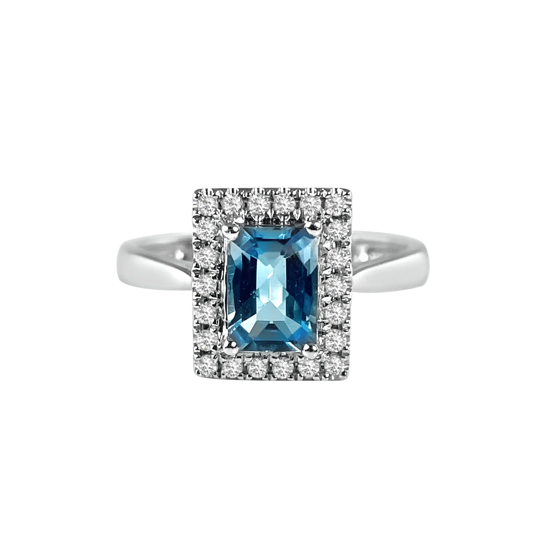 Diamond Blue Topaz Ring