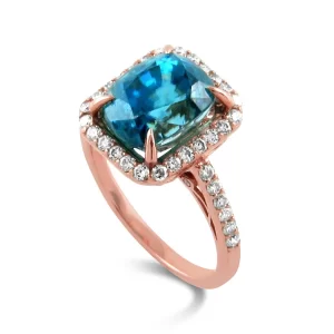 Diamond Blue Zircon Ring