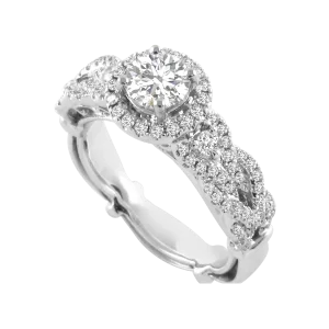 Diamond Engagement Ring with Entwined Band