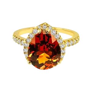 Diamond Garnet Ring