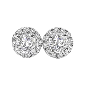 Diamond Halo Stud Earrings