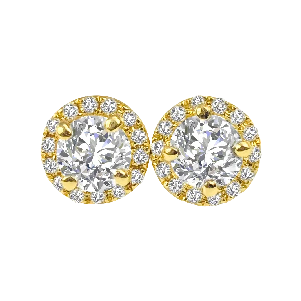 Diamond Halo Stud Earrings