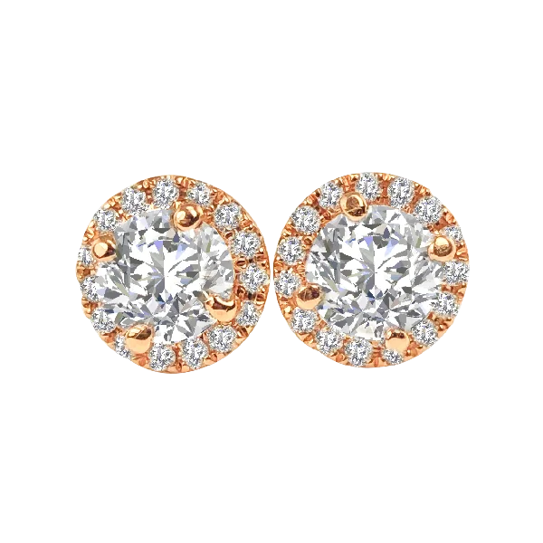 Diamond Halo Stud Earrings