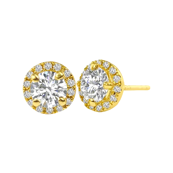 Diamond Halo Earrings - Image 2