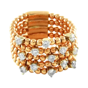 Diamond Italian Ball Link Ring