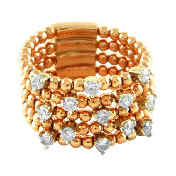 Diamond Italian Ball Link Ring