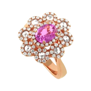 Diamond Pink Sapphire Ring