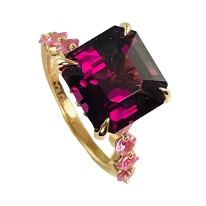 Diamond Sapphire Garnet Ring