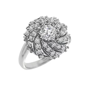 Diamond Swirl Engagement Ring