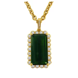 Diamond Tourmaline Pendant Necklace