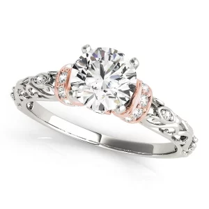 Diamond Two Tone Solitaire Engagement Ring