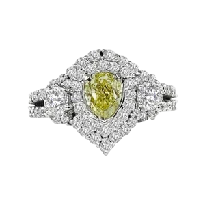 Fancy Yellow Diamond Statement Ring GIA Certified