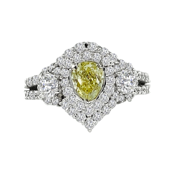 Fancy Yellow Diamond Statement Ring GIA Certified