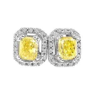 GIA Fancy Yellow Diamond Earrings