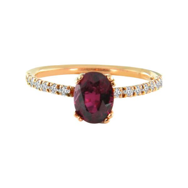 GIA NO HEAT Diamond Ruby Ring