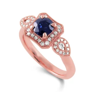 GIA No Heat Blue Sapphire Diamond Ring