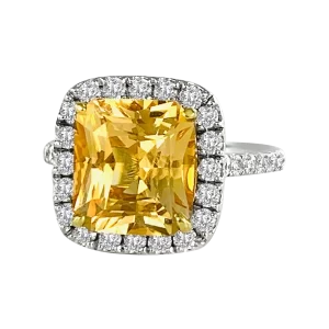 GIA No Heat Peach Sapphire Diamond Ring