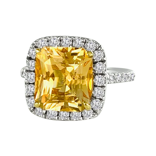 GIA No Heat Peach Sapphire Diamond Ring