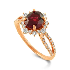 GIA No Heat Ruby Diamond Ring