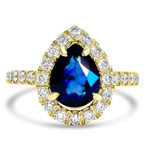 Sapphire Diamond Ring Pear Shape