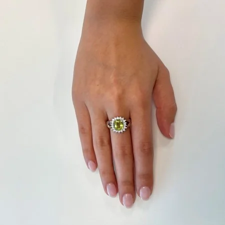 Diamond Green Tourmaline Ring - Image 2